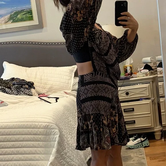 Free People seven wonders open back boho Mini Dress - Picture 10 of 16